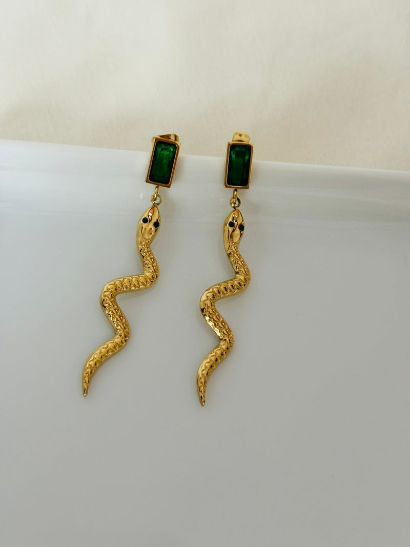 Emerald Cobra Earring