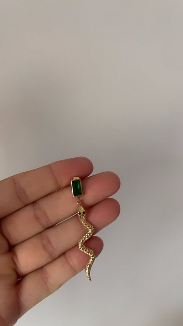 Emerald Cobra Earring