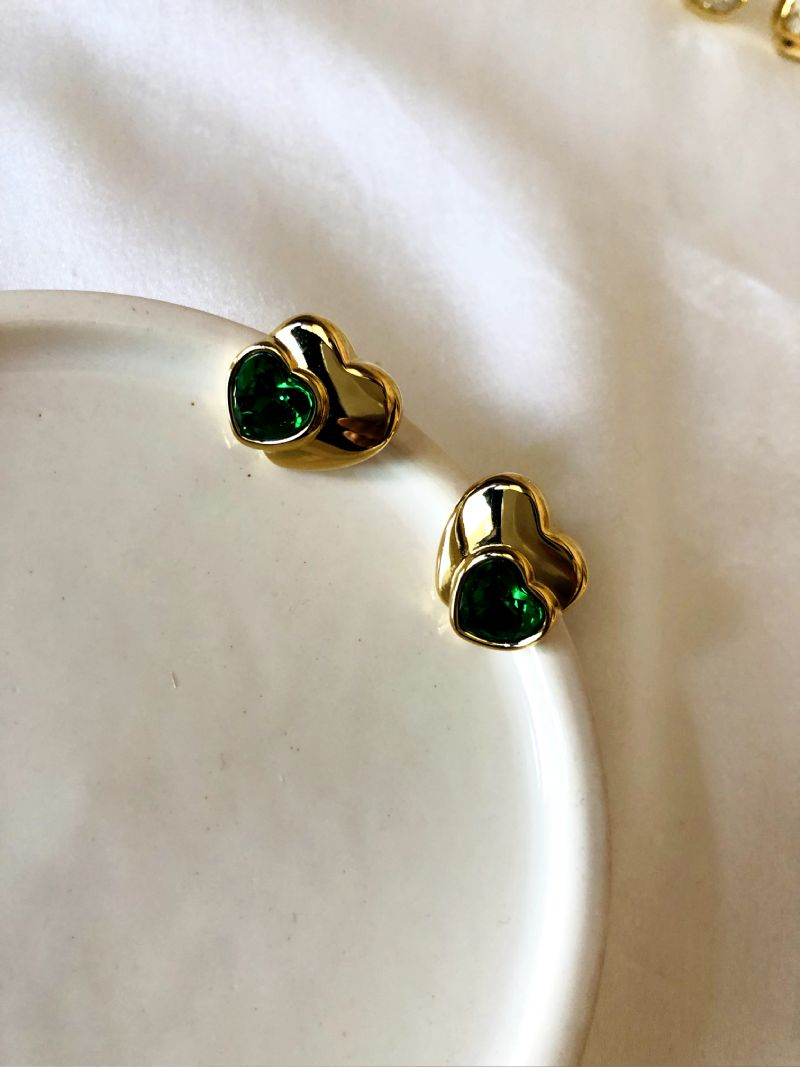 Emerald Heart Stud