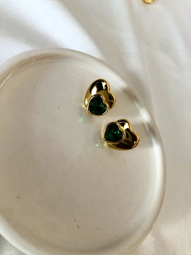 Emerald Heart Stud
