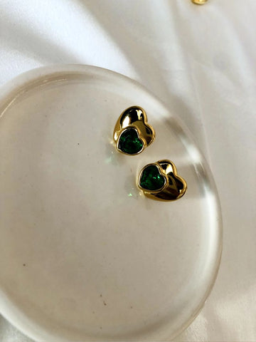 Emerald Heart Stud