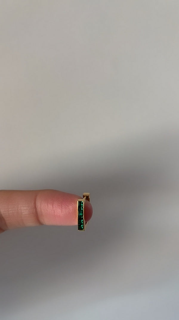 Emerald Mini Square Basic Hoop