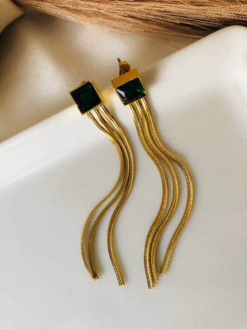 Emerald Tassel Earring