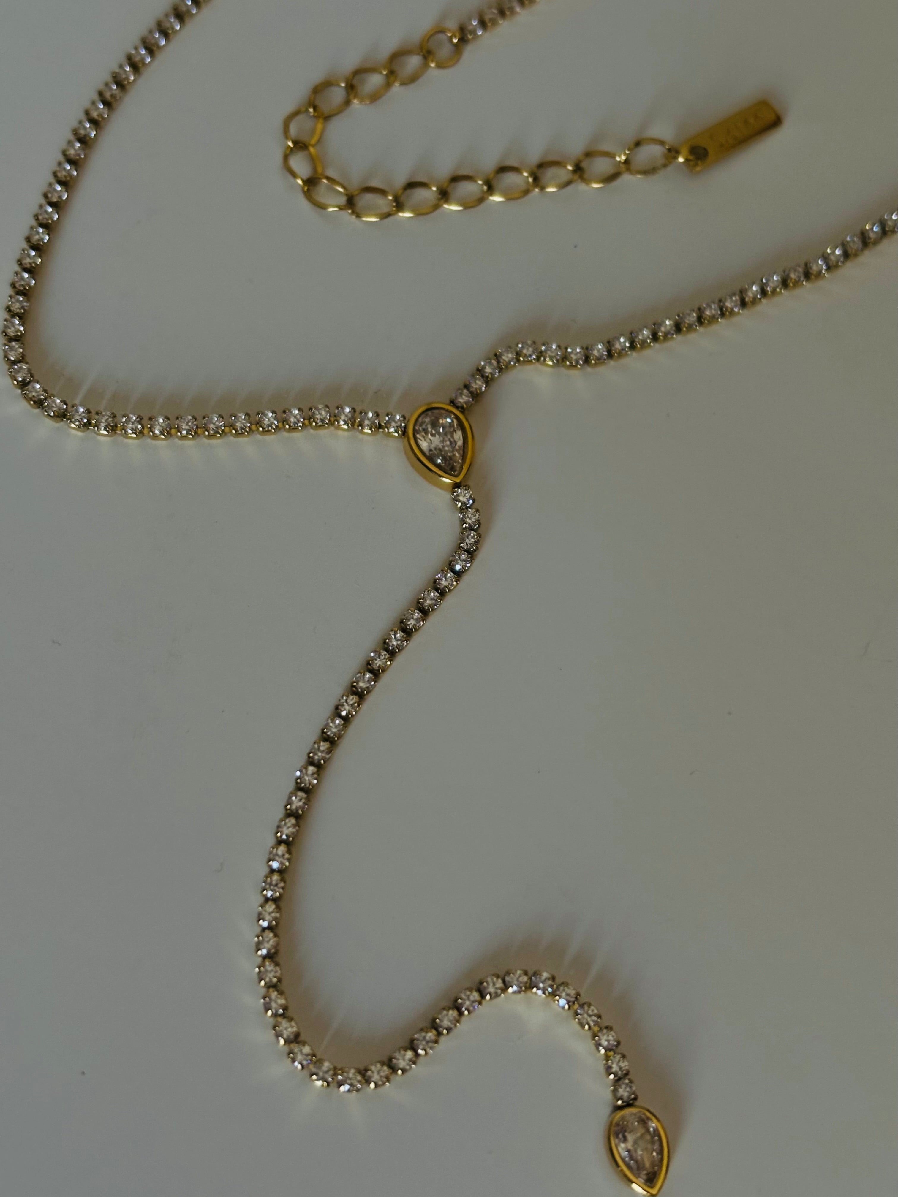 Tennis diamond y necklace