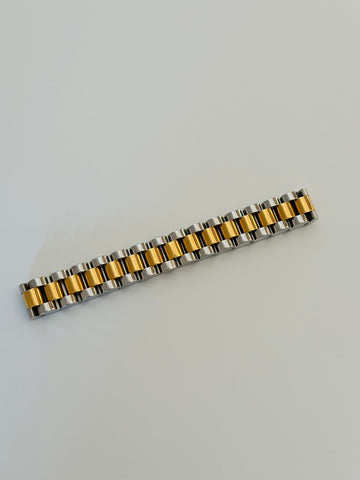 Gold And Silver Watch Strap Bracelet