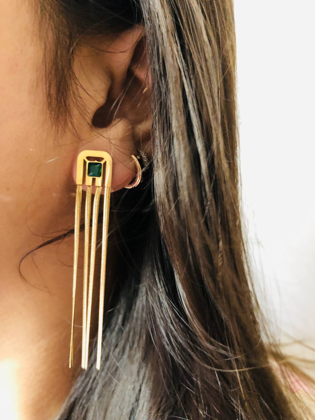 Square Metal Tassels Earring