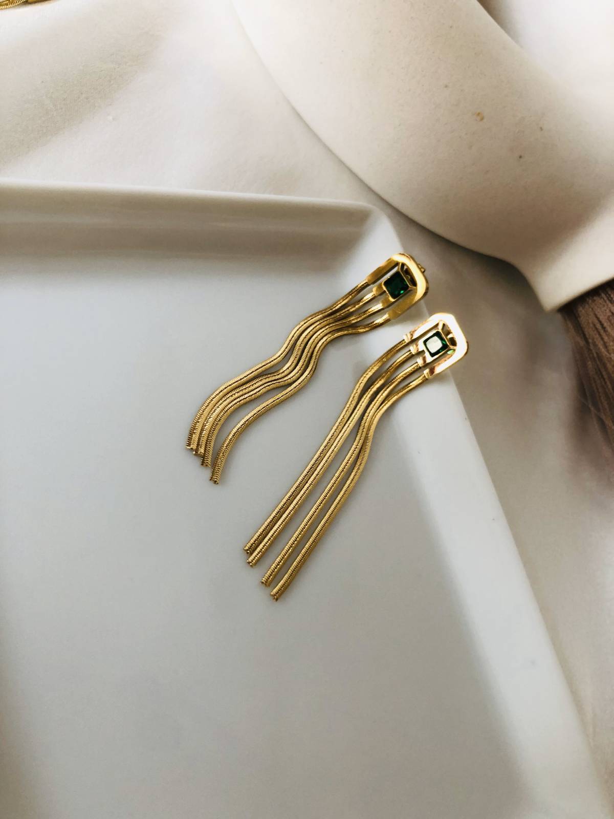 Square Metal Tassels Earring