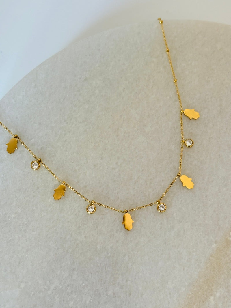 Palm Charm Necklace and Bracelet