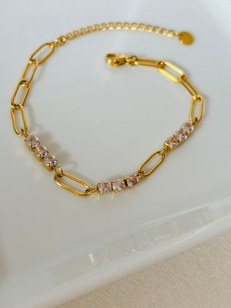 Paper Clip Diamond Bracelet
