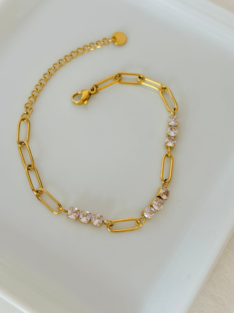 Paper Clip Diamond Bracelet