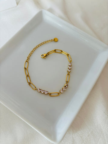 Paper Clip Diamond Bracelet