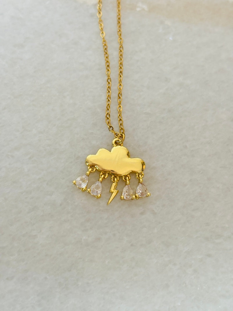 Rain Cloud Charm Necklace