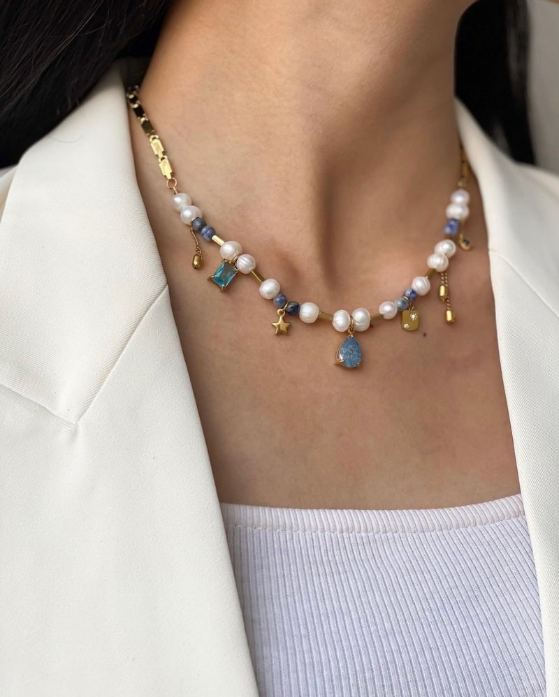 Sapphire Beaded Necklace